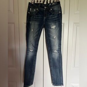 Miss Me Mid Rise Distressed Skinny Jeans Size 25